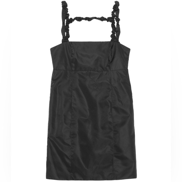 GANNI Nylon Mini Dress Ruched Straps Size 38 - Picture 4 of 8